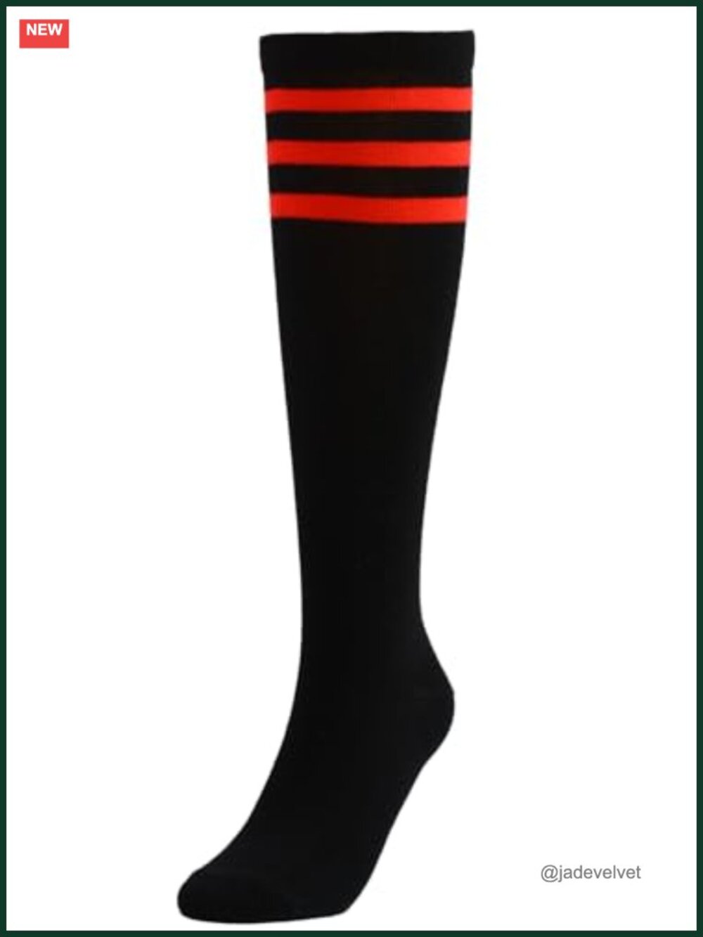 Knee High Striped Tube Socks Cotton Blend